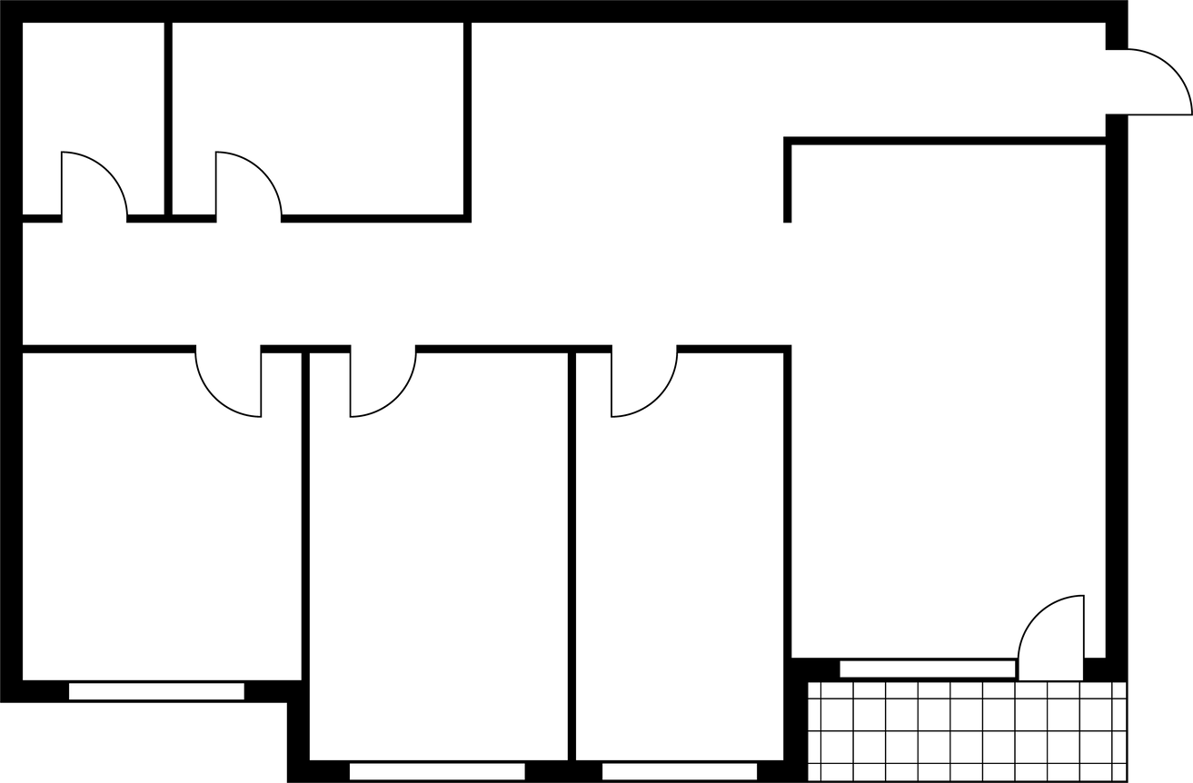 Floor plan of modern unfurnished apartment